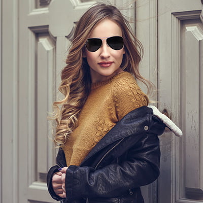 Black Aviator Sunglasses for women