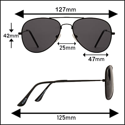 Black Aviator Kids Sunglasses